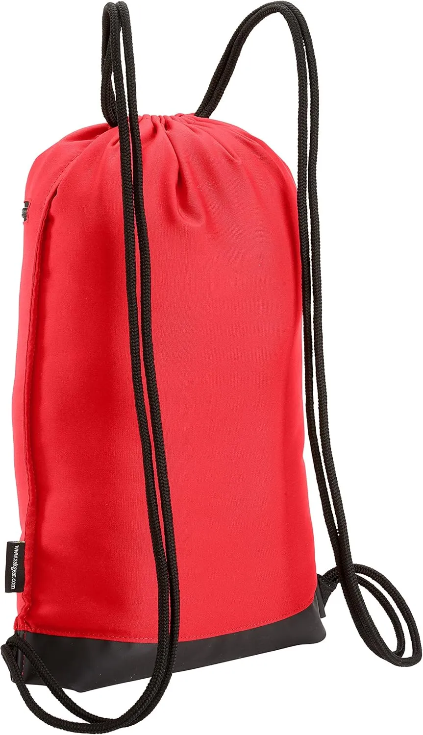 Skog Å Kust GymSak | Patented 2-in-1 Drawstring Cinch Bag with Removable Waterproof Dry Bag | Red