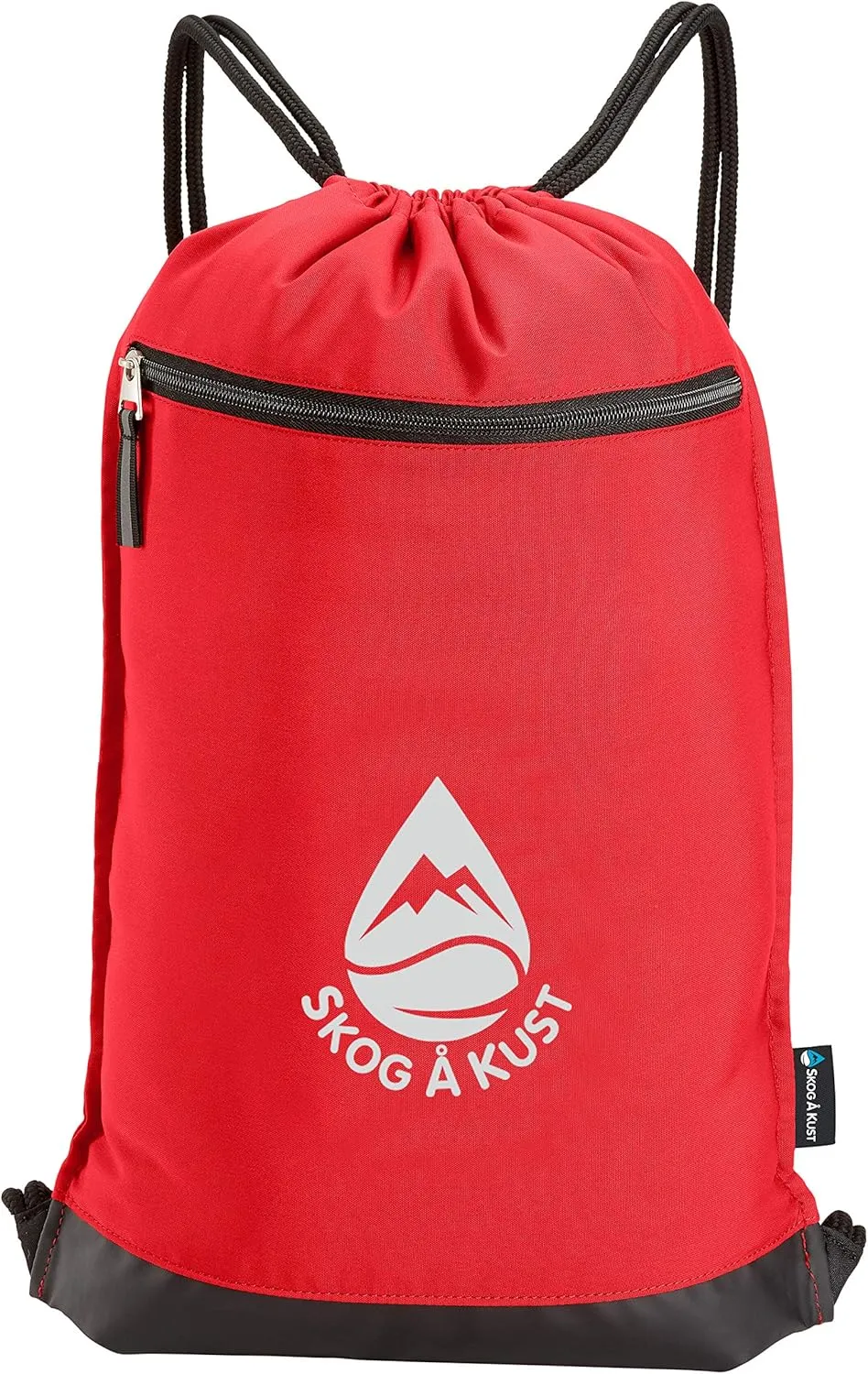 Skog Å Kust GymSak | Patented 2-in-1 Drawstring Cinch Bag with Removable Waterproof Dry Bag | Red