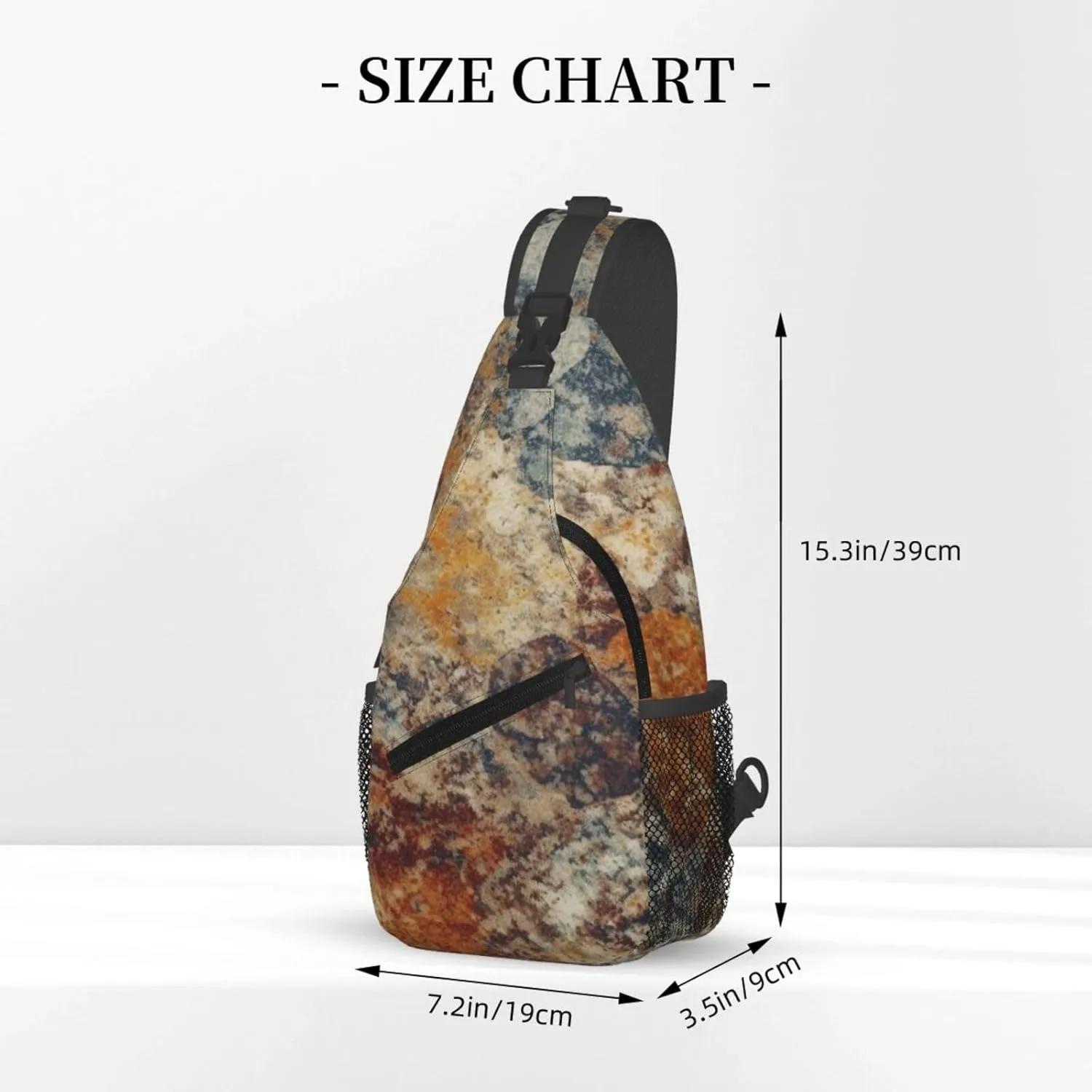 Sling Backpack Bag For Men Abstract Granite Cross Chest Bag Crossbody Shoulder Bag Travel Hiking Daypack