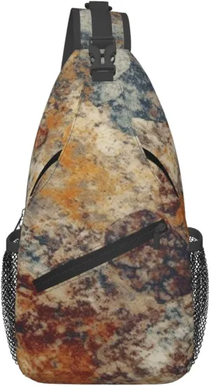 Sling Backpack Bag For Men Abstract Granite Cross Chest Bag Crossbody Shoulder Bag Travel Hiking Daypack