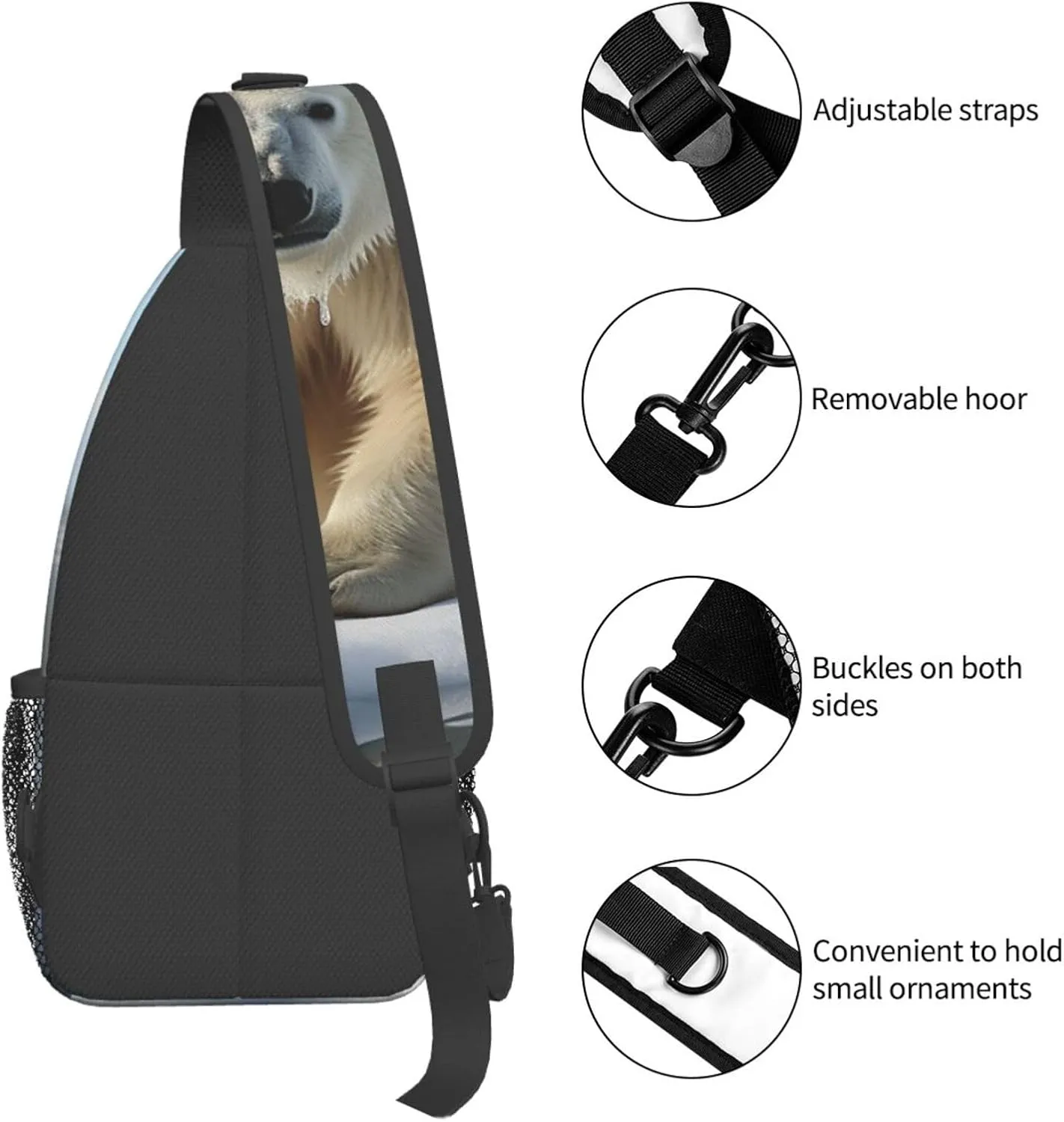 Sling Bag for Men Women Crossbody Backpack Cubs polar bear Crossbody Bag Chest Bag for Travel Sport