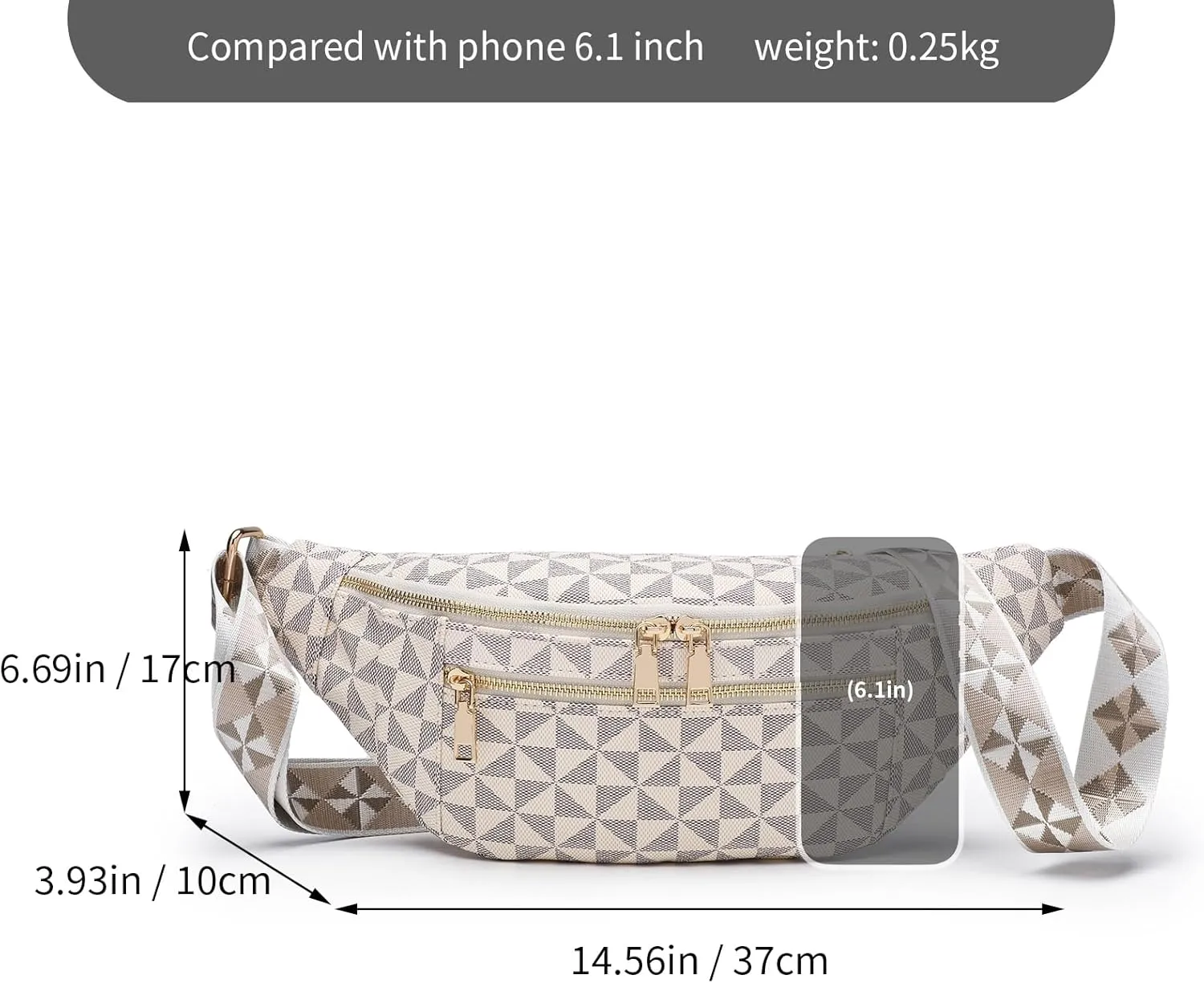 Sling Bag for Women, Crossbody Fanny Pack - Lightweight Chest Bag for Travel, Adjustable Strap & Hidden Pocket