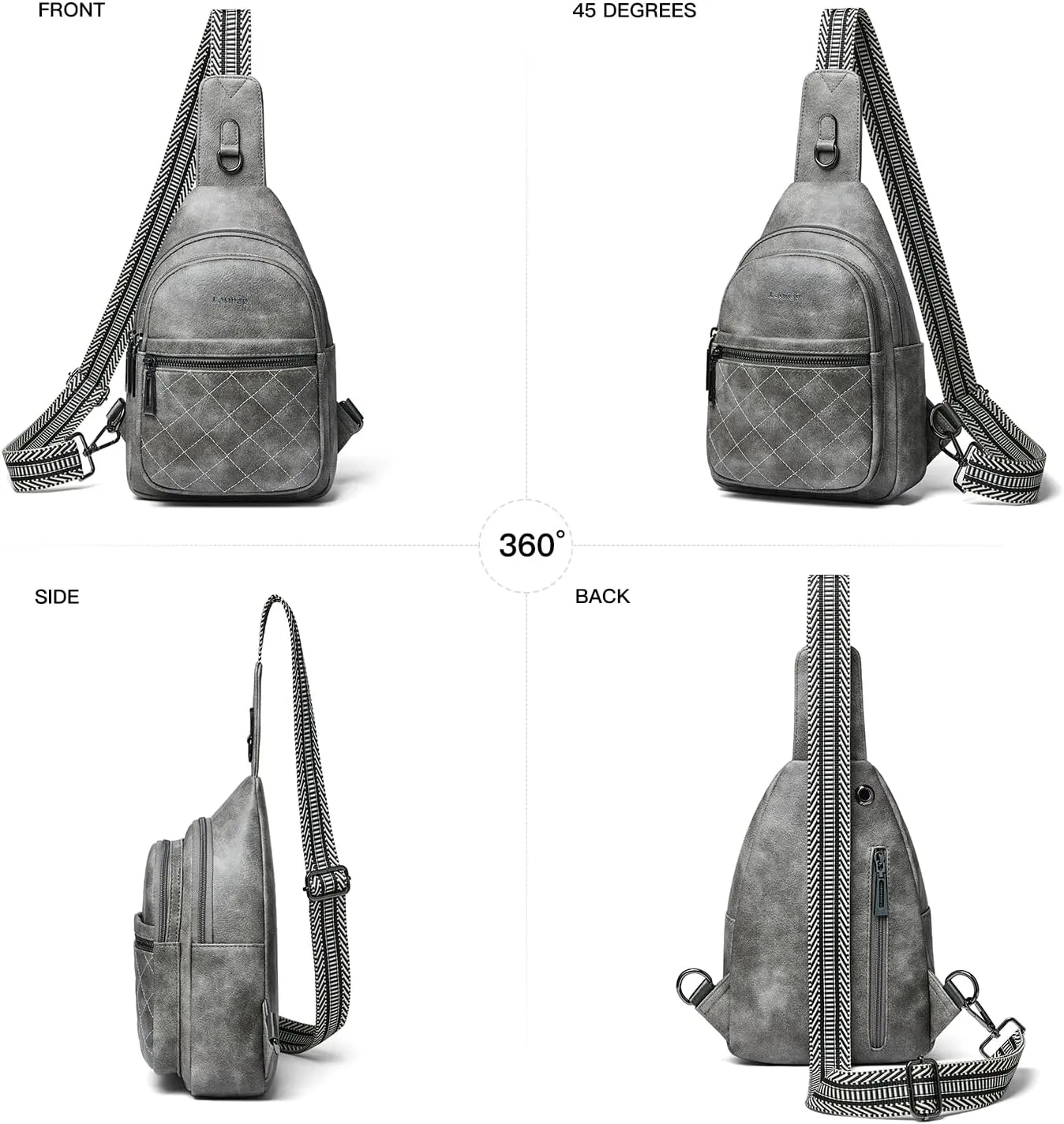 Sling Bag For Women Fanny Pack Crossbody Travel Shoulder Belt Bags Tote Backpack Purse Faux Leather