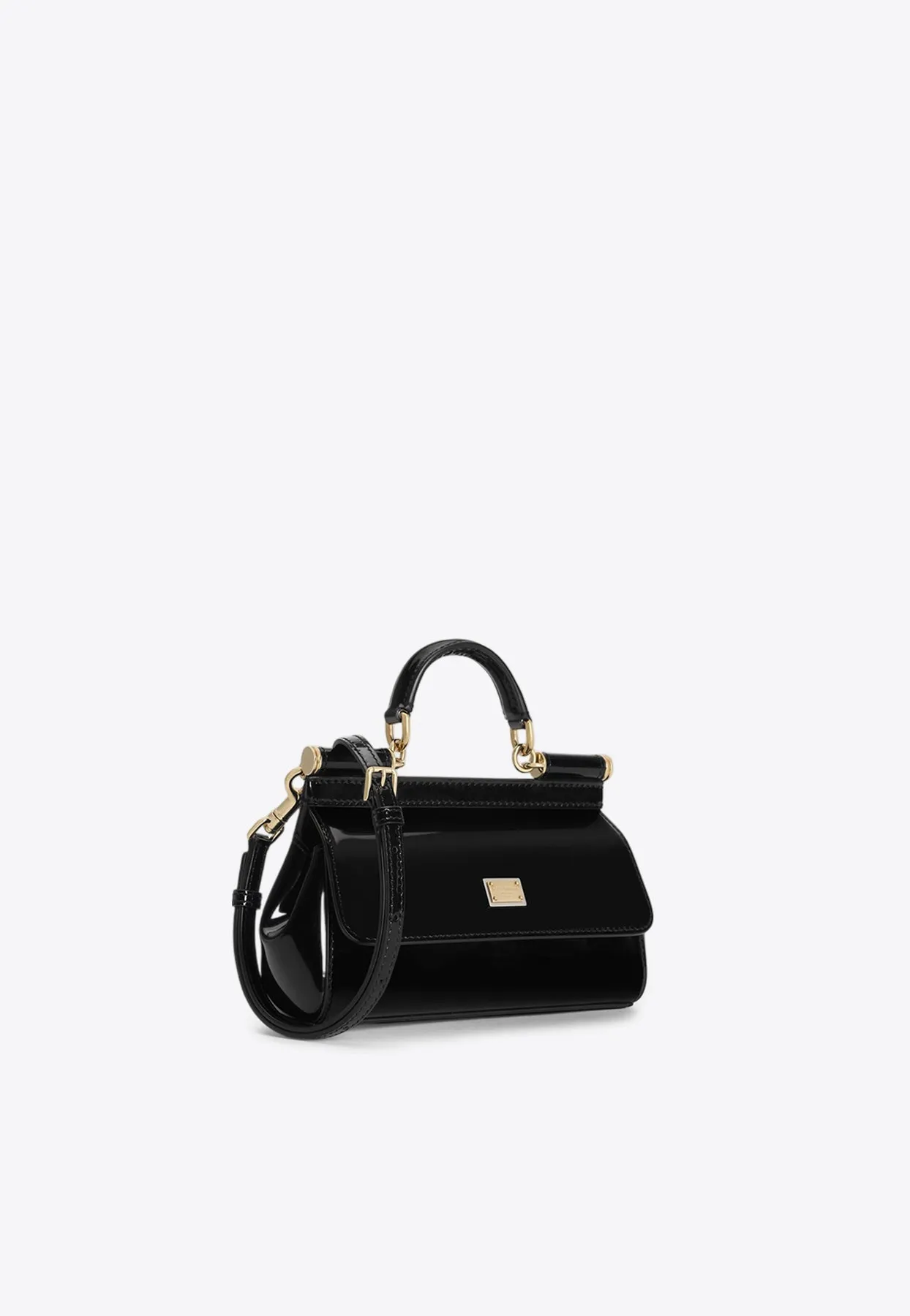 Small Sicily Patent Leather Top Handle Bag