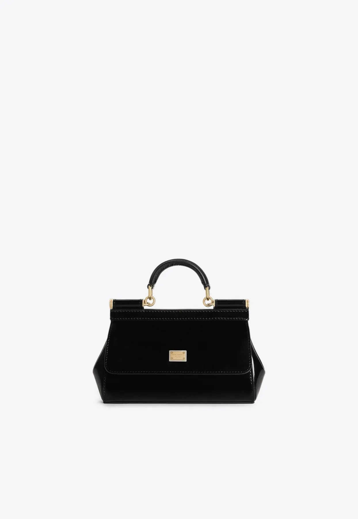 Small Sicily Patent Leather Top Handle Bag