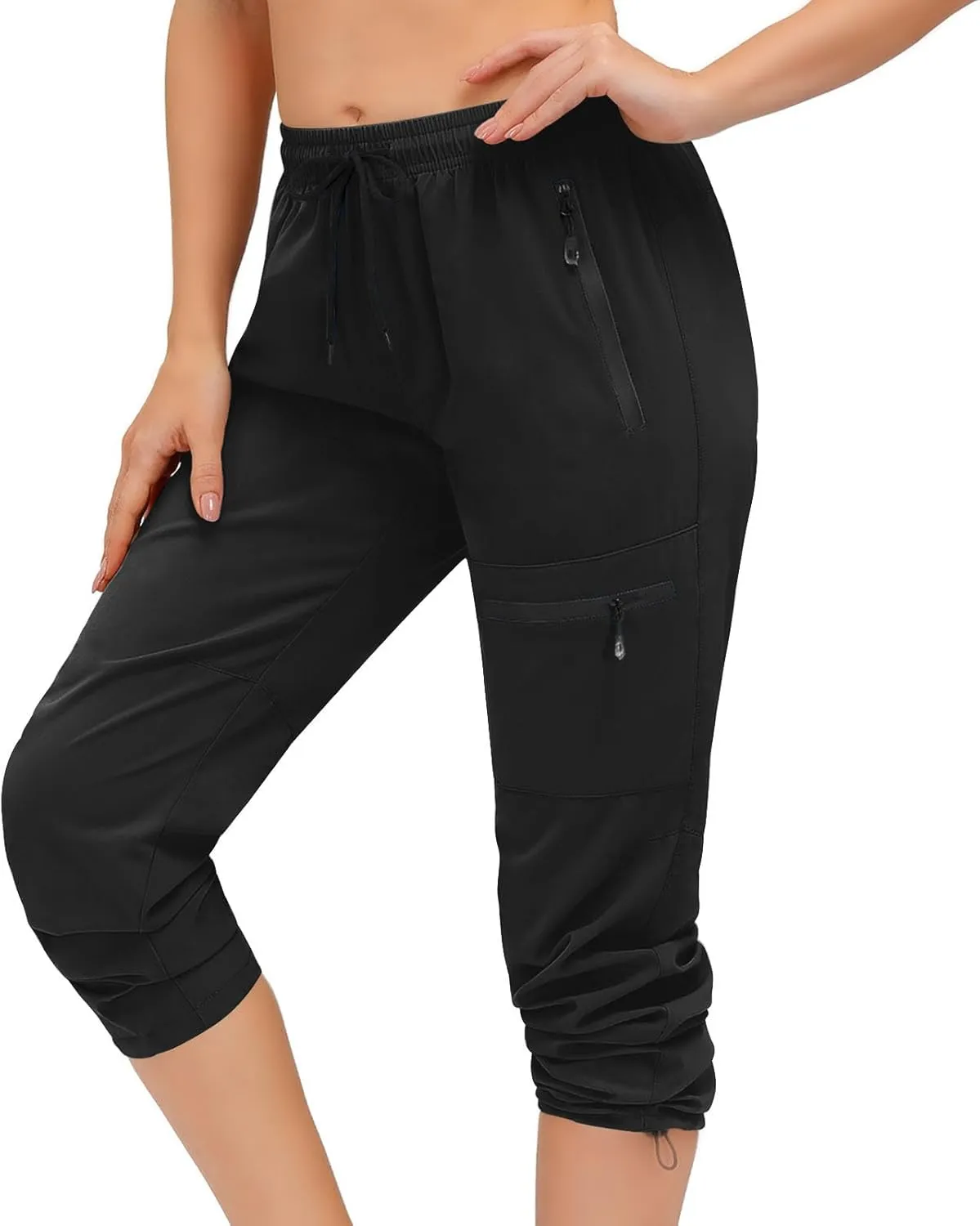 SMIDOW Womens Hiking Cargo Pants Lightweight Quick Dry High Waist Drawstring Jogger Pants Casual Workout Running Sweatpants