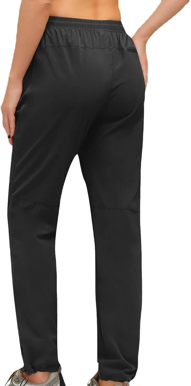 SMIDOW Womens Hiking Cargo Pants Lightweight Quick Dry High Waist Drawstring Jogger Pants Casual Workout Running Sweatpants
