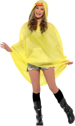 Smiffys Unisex Party Poncho with Drawstring Bag