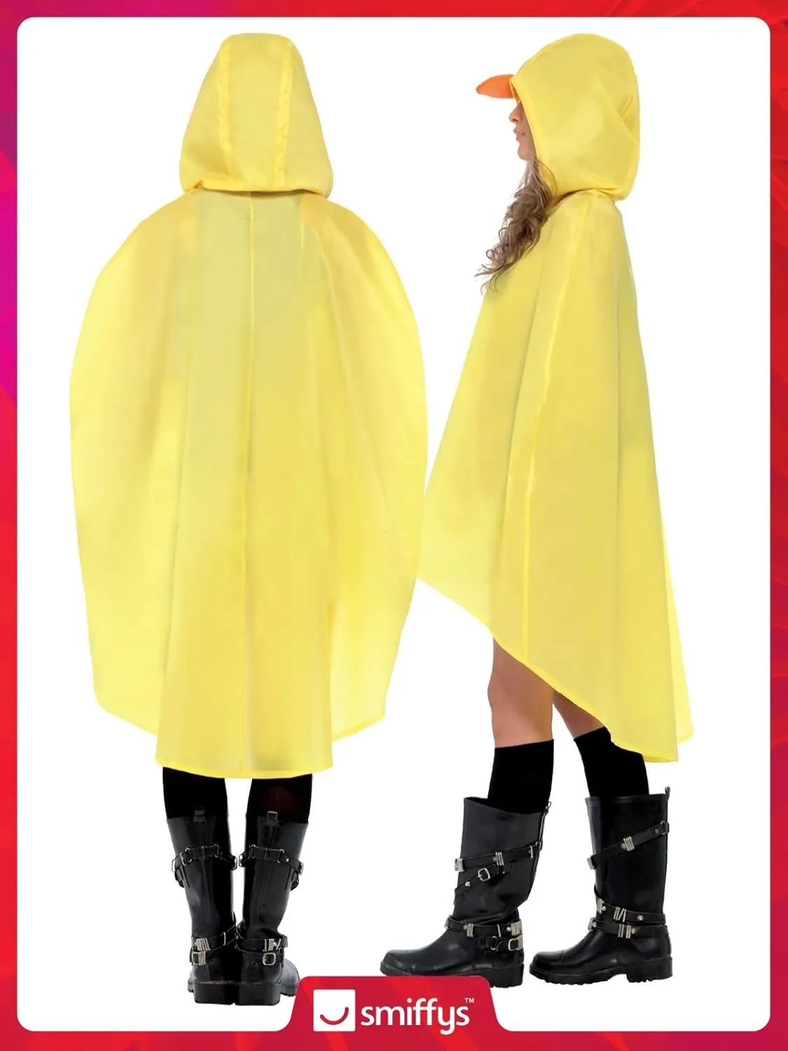 Smiffys Unisex Party Poncho with Drawstring Bag