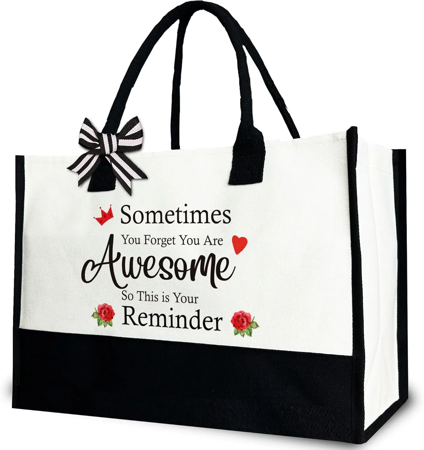 Sometimes You Forget You are Awesome So This is Your Reminder Tote Bag for Women, You are Awesome Inspirational Canvas Tote Bag, Birthday Thank You Gift for Friends, Boss lady, Coworker, 12x17 inch