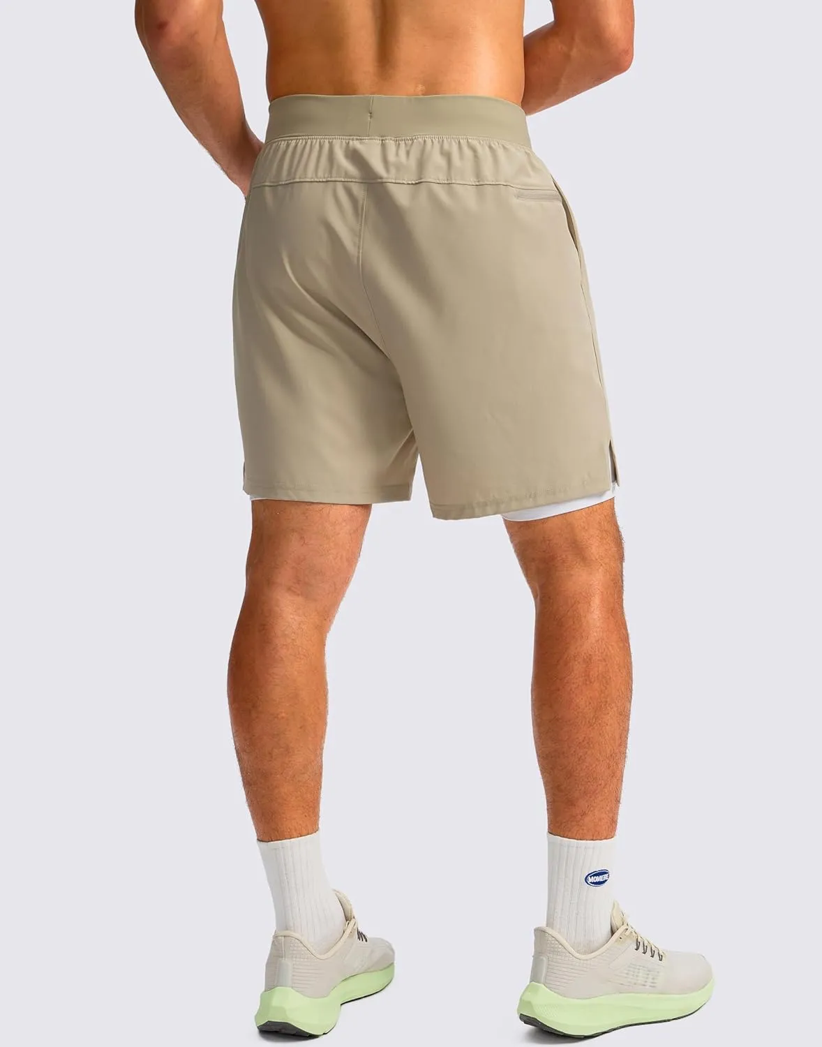 Soothfeel Men's 2 in 1 Running Shorts with 4 Pockets 5 Inch Quick Dry Gym Active Workout Athletic Shorts for Men with Liner