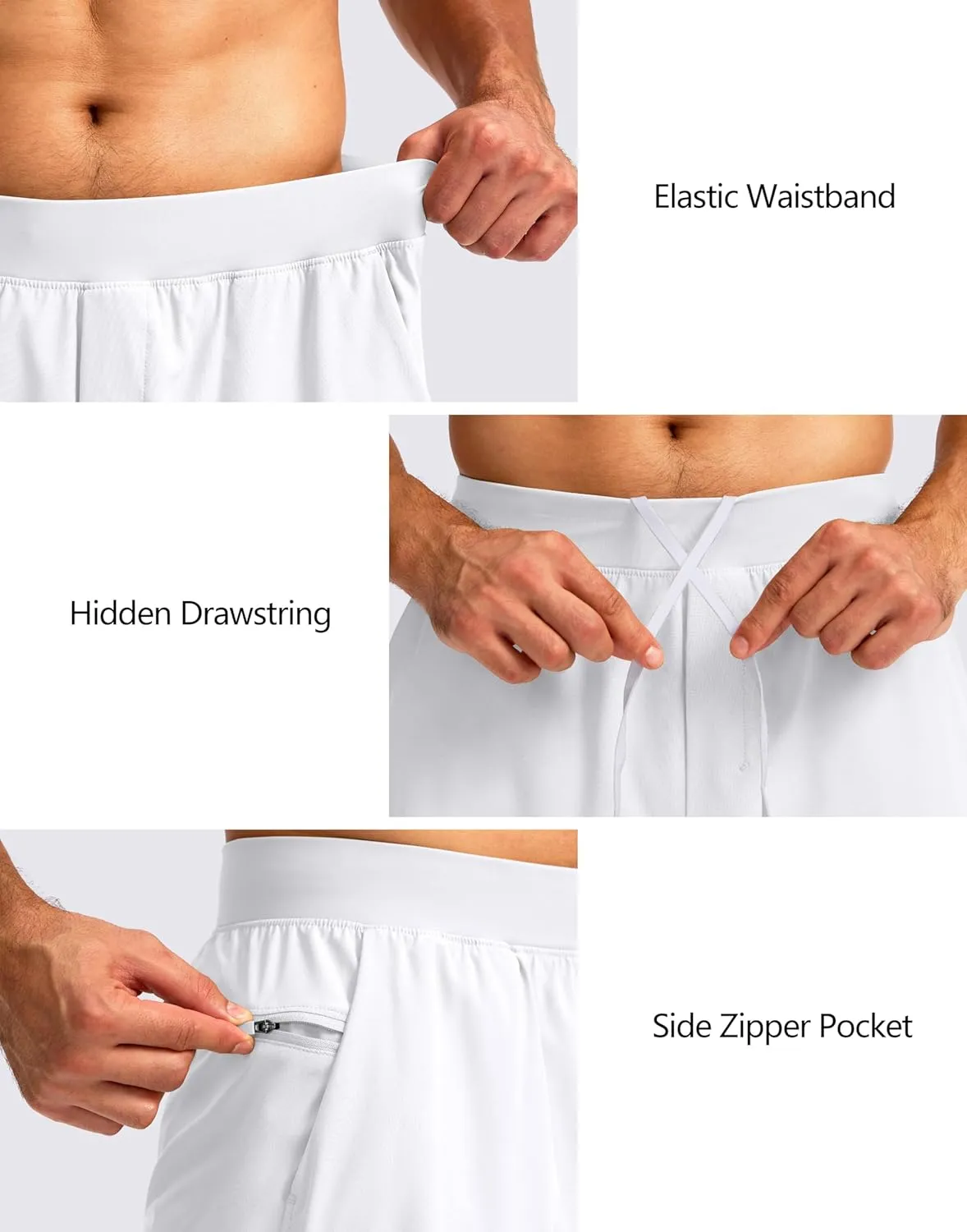 Soothfeel Men's 2 in 1 Running Shorts with 4 Pockets 5 Inch Quick Dry Gym Active Workout Athletic Shorts for Men with Liner