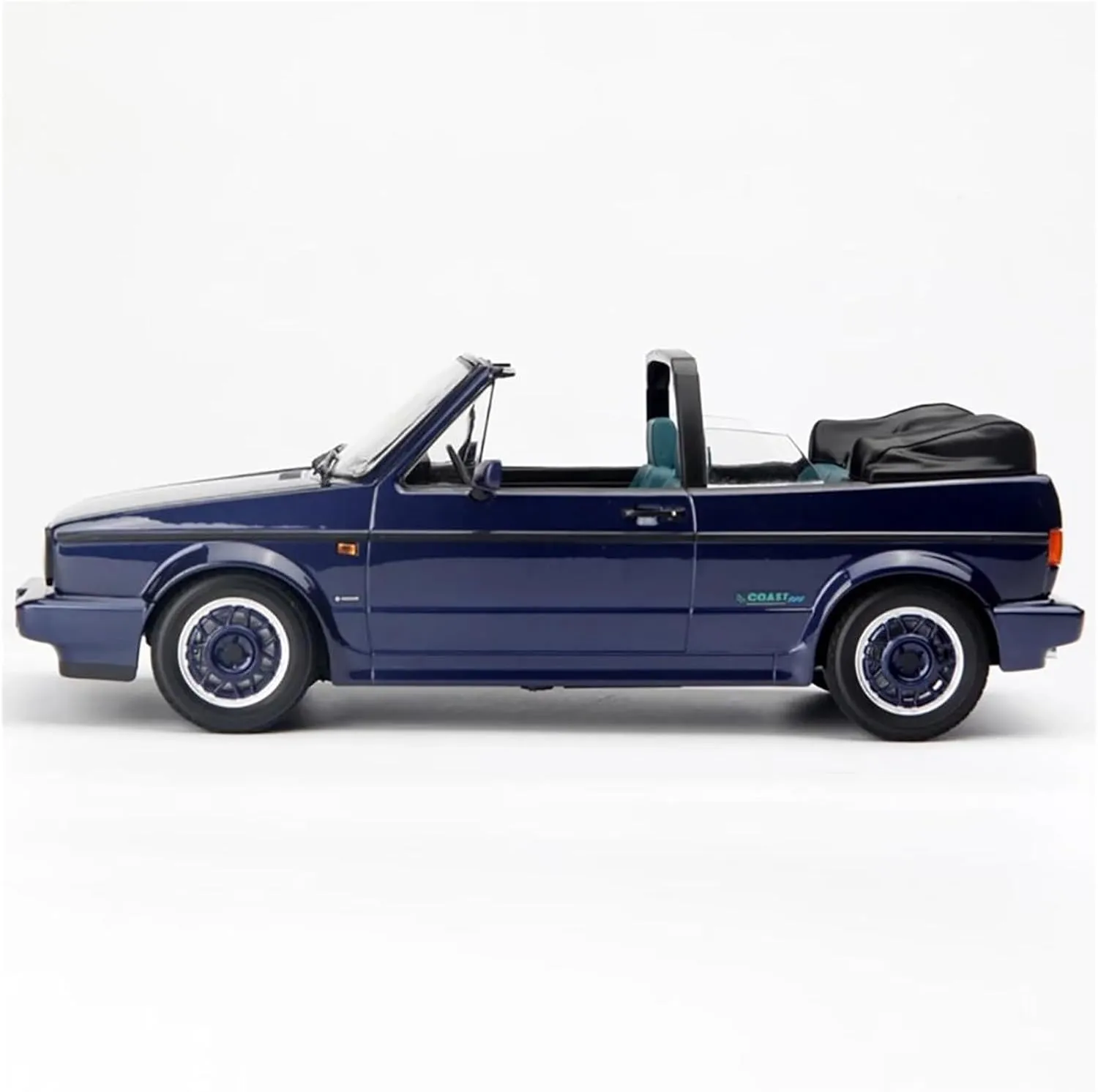 Sports car Metal Model 1:18 for Golf 1990 Car Model Convertible Version Collectible Cannot Open The Door Display for Home Décor(Blue)