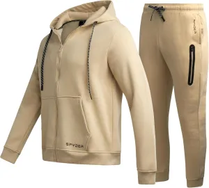 Spyder Mens Tracksuit - 2 Piece Sweatsuit for Men with Zip Up Hoodie & Jogger Sweatpants, Track Suit for Jogging or Warm Up