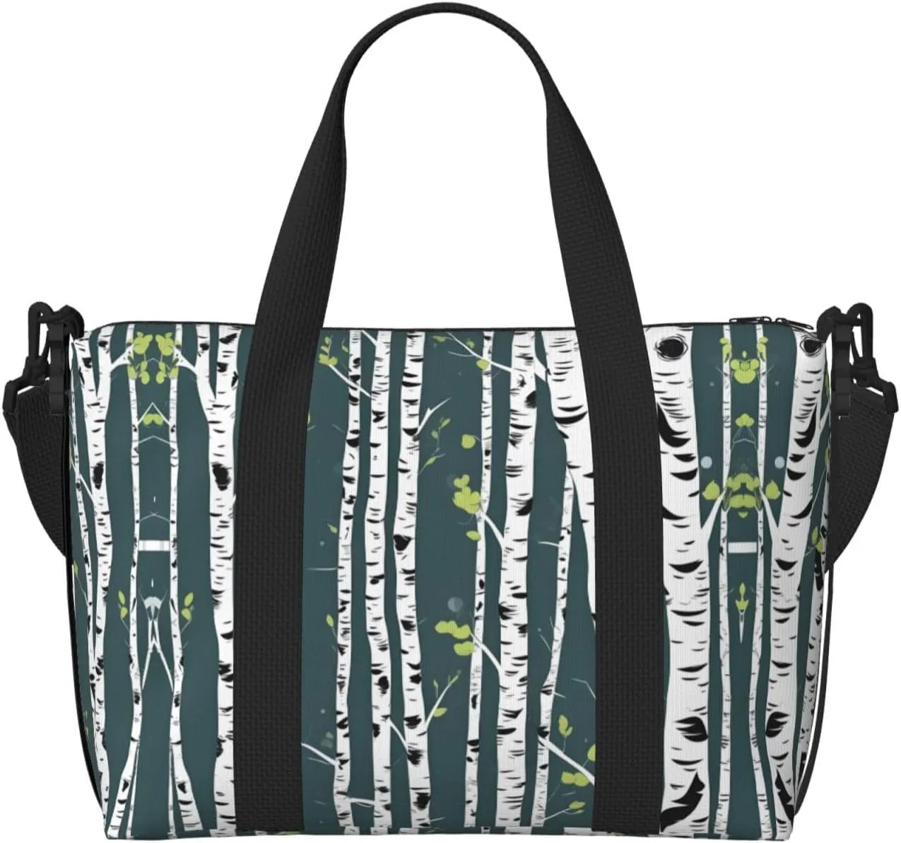 SSIMOO Beauty Birch Tree Print Versatile Travel Duffel Bag,The Companion For Business And Personal Trips, Black
