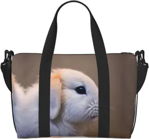SSIMOO Cry Rabbit Print Versatile Travel Duffel Bag,The Companion For Business And Personal Trips, Black