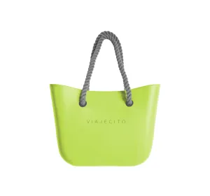 Standard Beach Tote Set - Apple Green with Natural Lining
