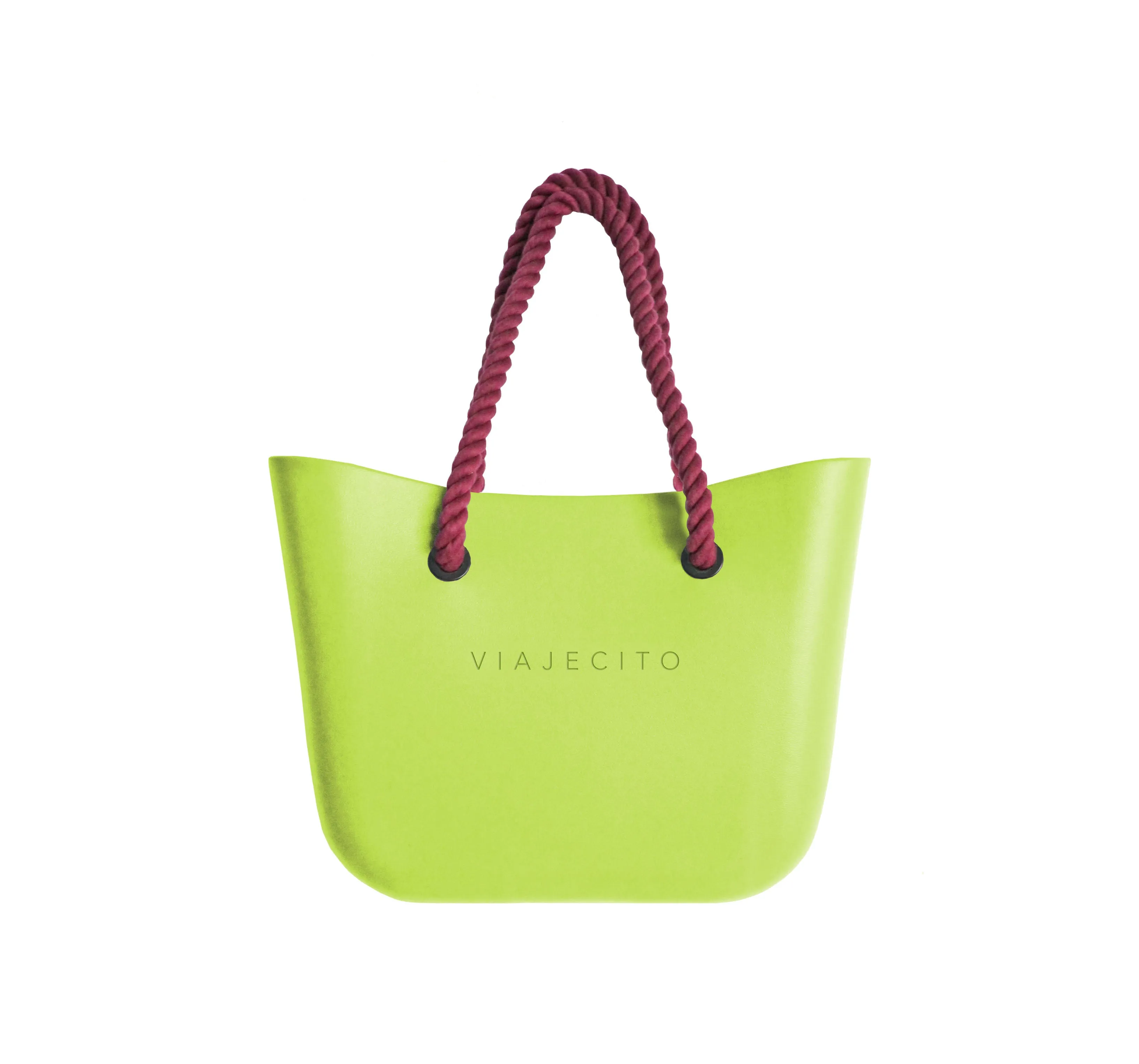 Standard Beach Tote Set - Apple Green with Natural Lining