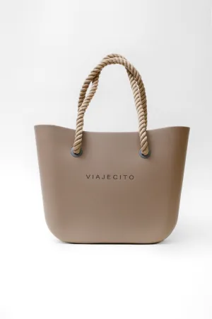 Standard Beach Tote Set - Fog with Natural Lining