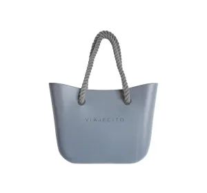 Standard Beach Tote Set - Grey with Natural Lining