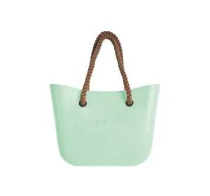 Standard Beach Tote Set - Mint with Natural Lining