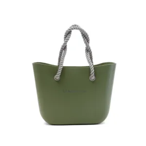 Standard Beach Tote Set - Olive Green with Natural Lining