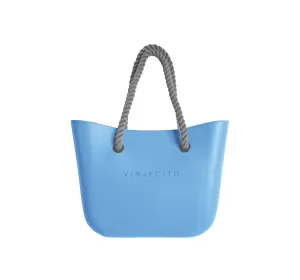 Standard Beach Tote Set - Sky Blue with Natural Lining
