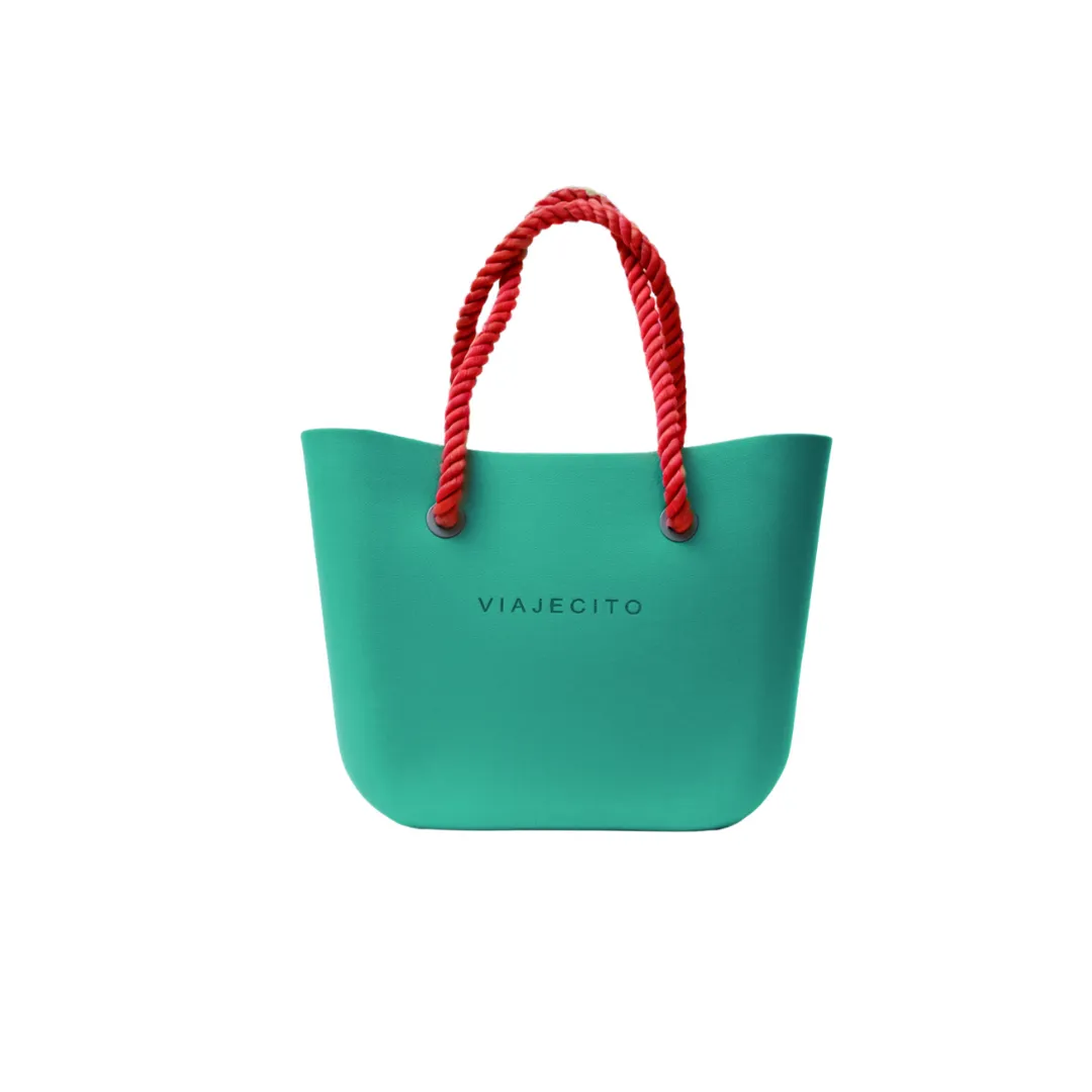 Standard Beach Tote Set - Teal with Natural Lining