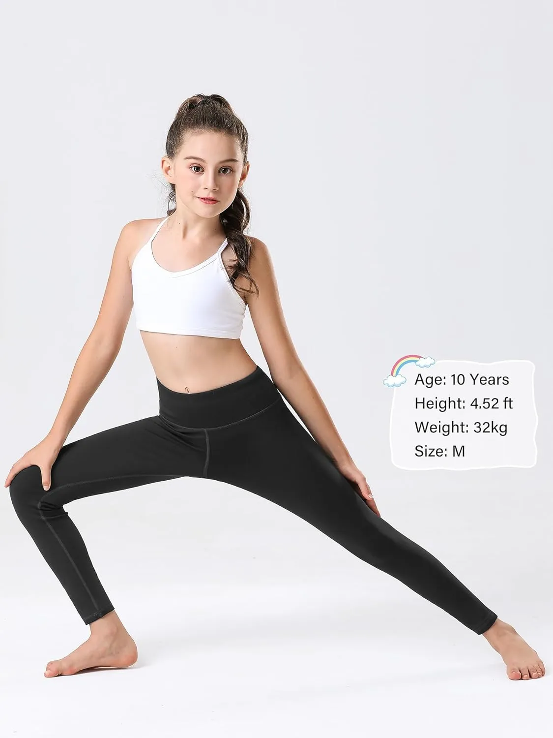 Stelle Girl's Fleece Lined Leggings Youth High Waist Warm Winter Athletic Yoga Pants with Hidden Pocket