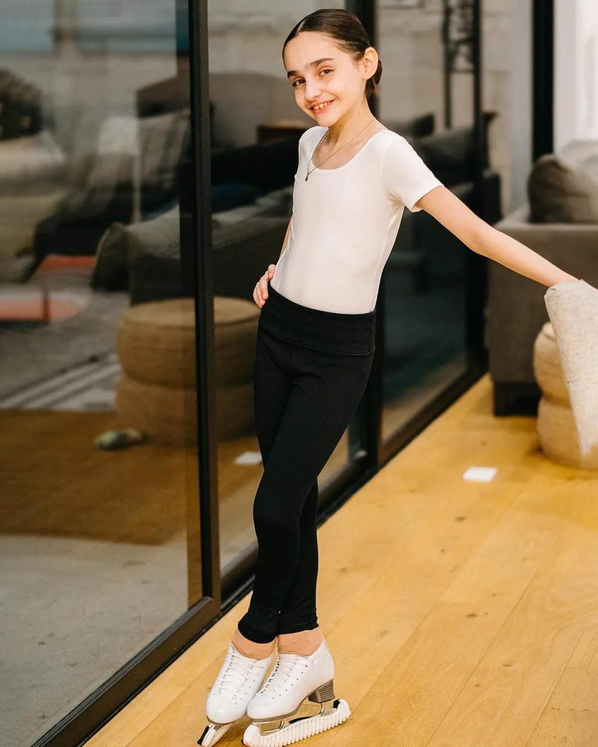 Stelle Girl's Fleece Lined Leggings Youth High Waist Warm Winter Athletic Yoga Pants with Hidden Pocket