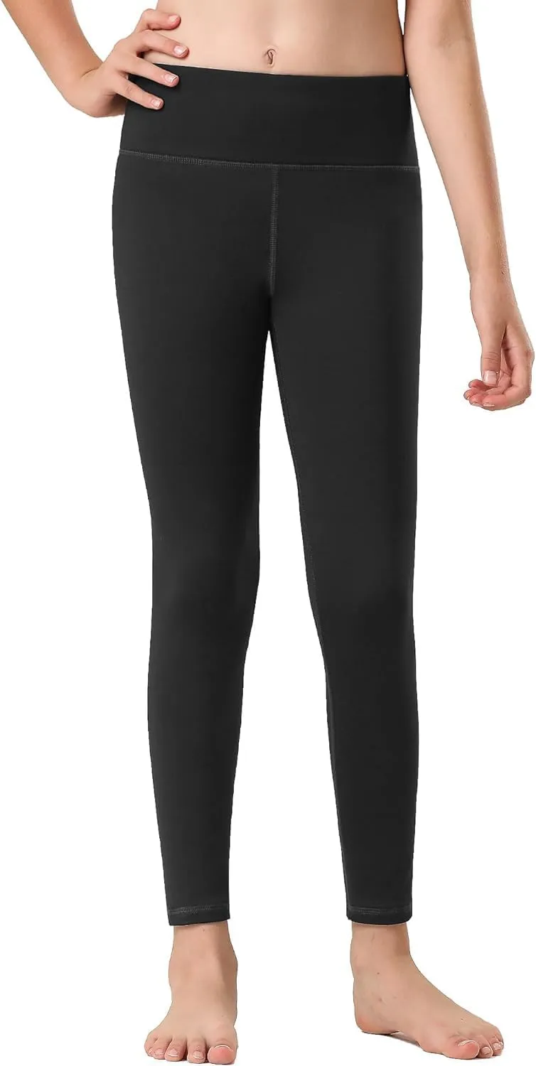 Stelle Girl's Fleece Lined Leggings Youth High Waist Warm Winter Athletic Yoga Pants with Hidden Pocket