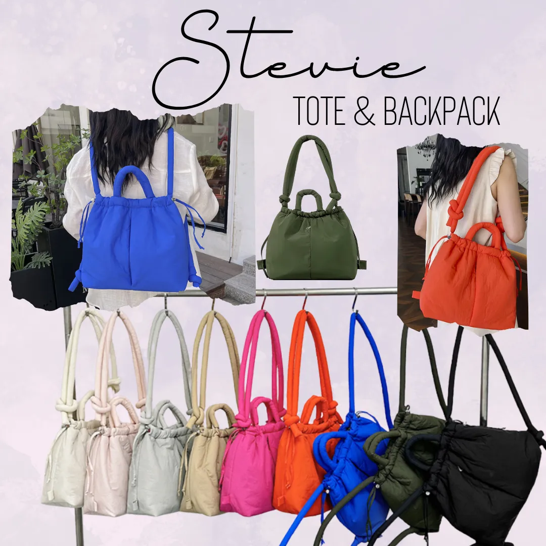 Stevie - Nylon Puff Tote & Backpack - PREORDER 3/8-3/11