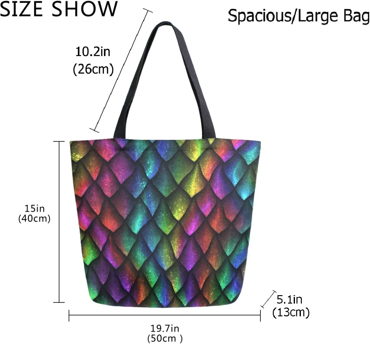 Stylish Cute Pattern Extra Large Shoulder Tote Bag for Beach Travel Weekender Gym Grocery Shopping