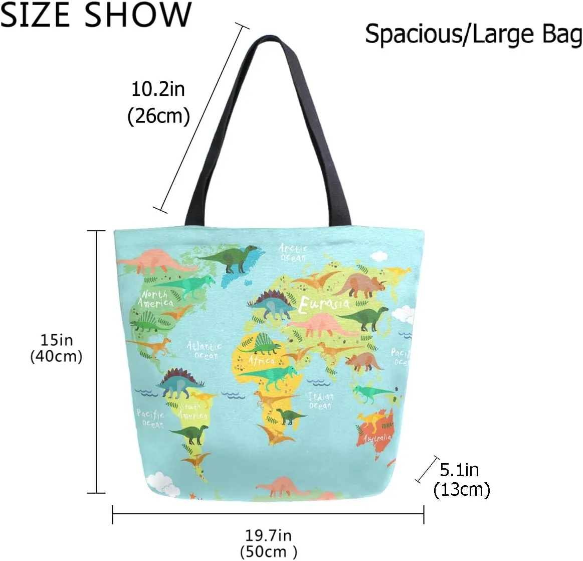 Stylish Cute Pattern Extra Large Shoulder Tote Bag for Beach Travel Weekender Gym Grocery Shopping