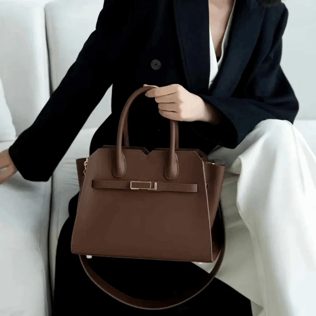 Stylish Large-Capacity Leather Tote – Minimalist Shoulder & Crossbody Shopping Bag