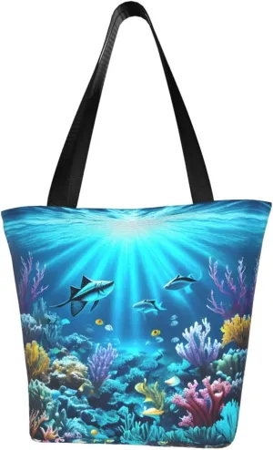 Submarine Coral Rays Cross-body Shoulder Bag, Women's One-shoulder Handbag, Weekend Travel Shopping and Playing Shoulder Bag