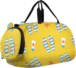 Summer Flip Flops on Sand Beach Duffel Bags for Boys Small Gym Bags for Teens Dance Bag for Girls