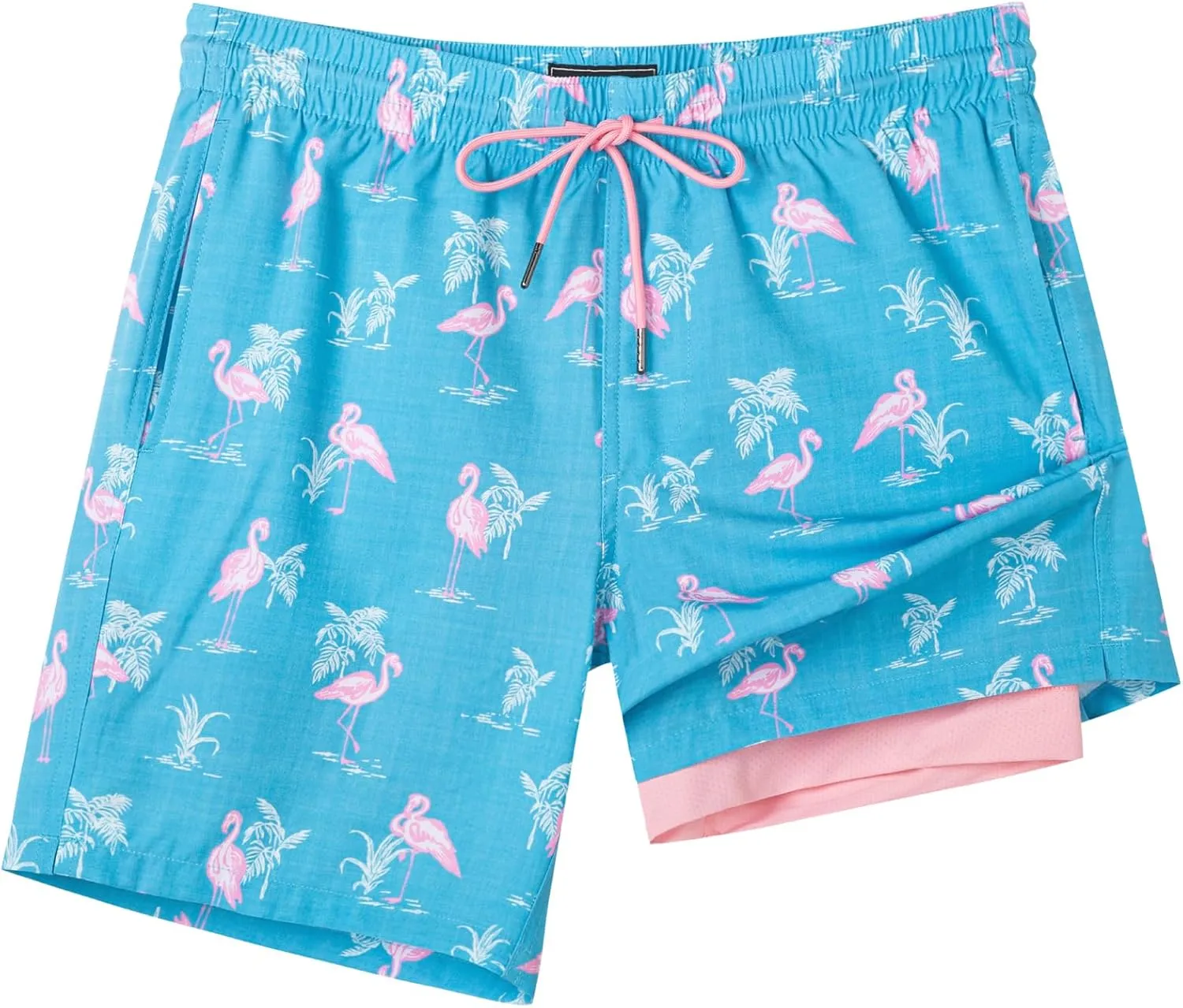 SURF CUZ Mens Swim Trunks with Compression Liner Swim Shorts 7" Swimming Trunks Stretch 7 Inch Swim Suits Quick Dry
