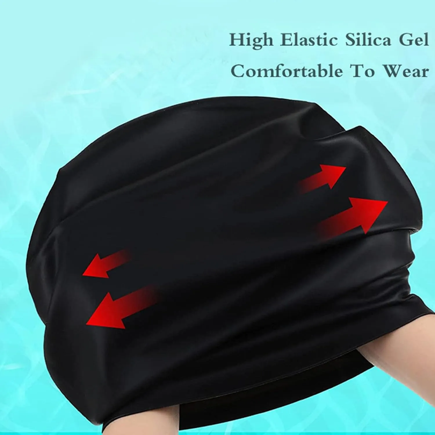 Swim Capris for Women,3 Pack Waterproof Silicone Swimming Caps for Men,High Elasticity Comfortable Swim Cap Kids,Perfect for Pool,Beach,Lap Swimming
