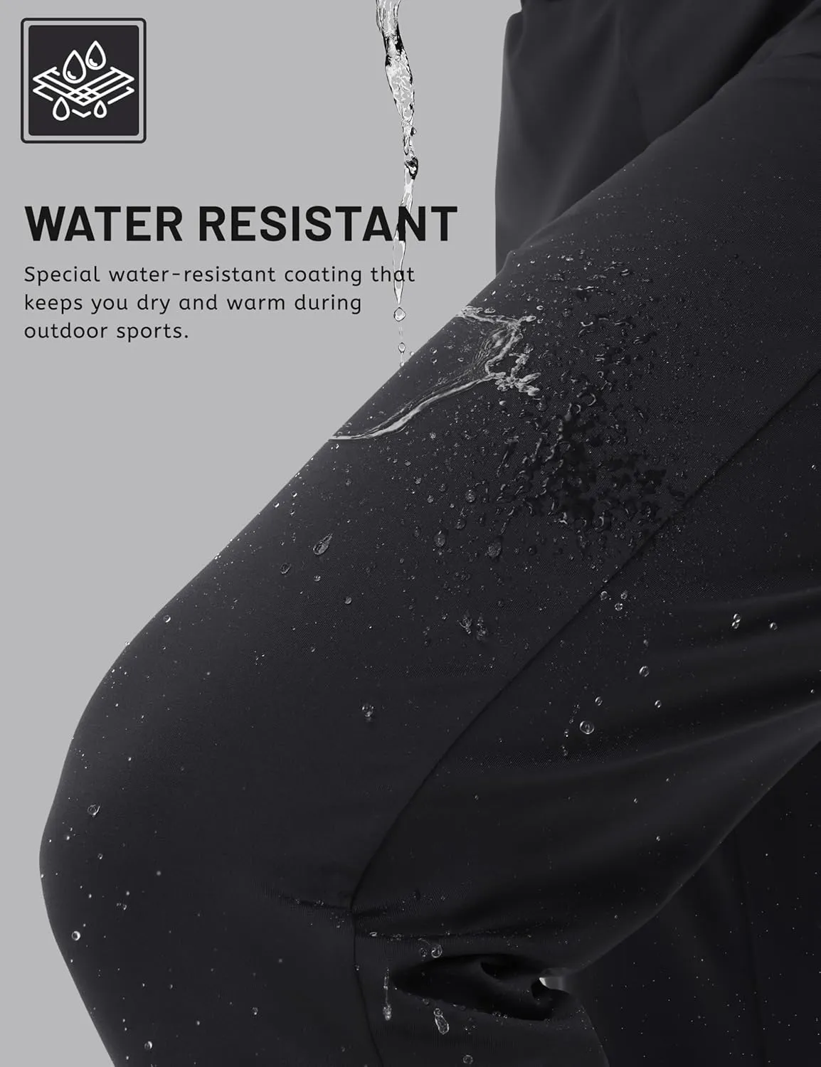 TACVASEN Men's Fleece Lined Joggers Winter Sweatpants with Pockets Water Resistant Warm Running Athletic Track Pants