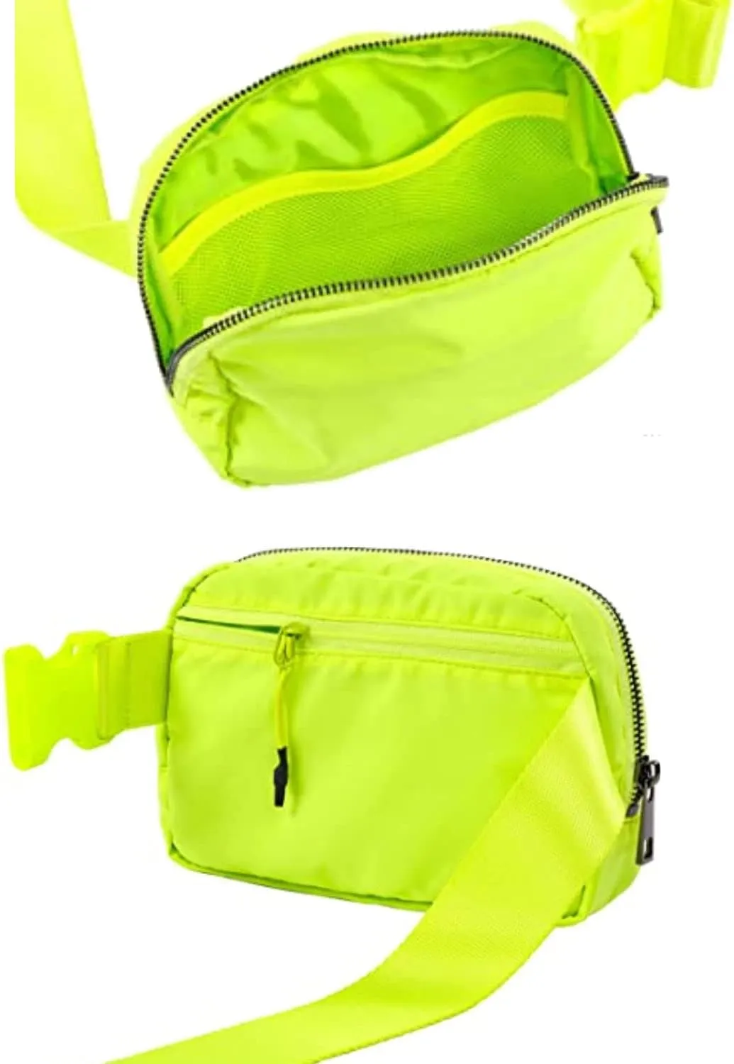 Tapp Collections Unisex Mini Crossbody Belt Bag with Adjustable Strap Small Waist Pouch for Workout Running Traveling Hiking - Neon Green