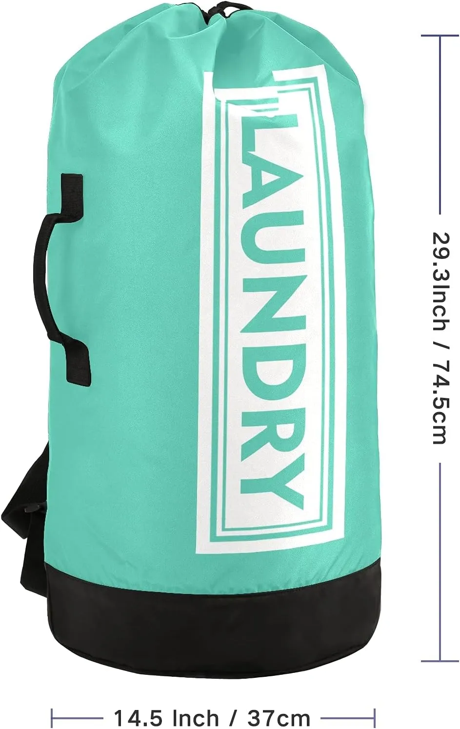 Teal Laundry Backpack Large Heavy Duty Laundry Bag with Adjustable Shoulder Straps Laundry backpack for Traveling Dirty Clothes Organizer for College Students Waterproof