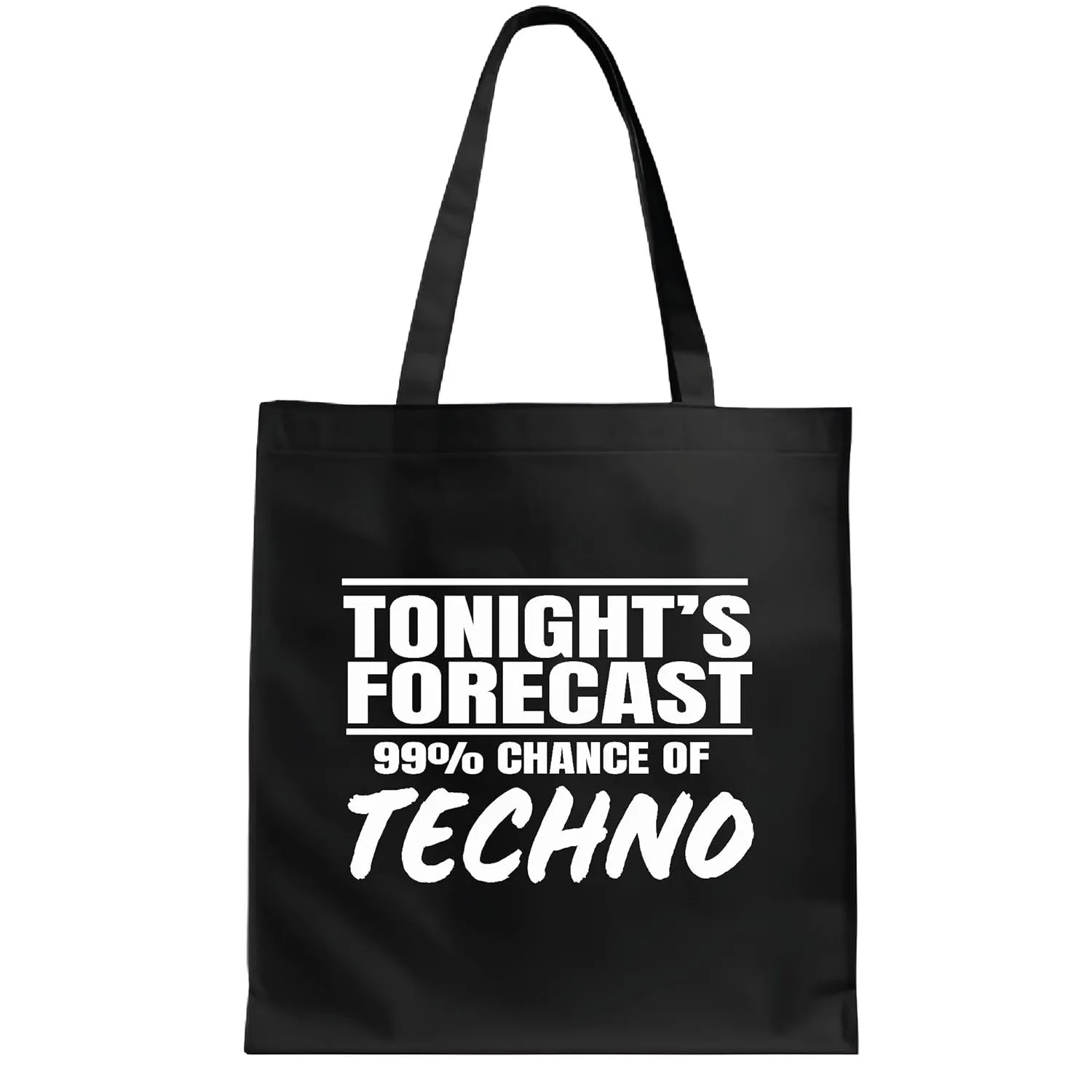 Techno Funny Forecast 99 Percent Gift Navy Black Multicolor Canvas Tote Bag