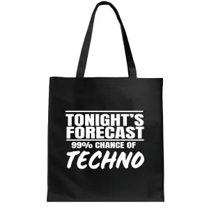 Techno Funny Forecast 99 Percent Gift Navy Black Multicolor Canvas Tote Bag