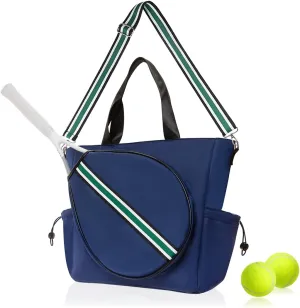 Tennis Bag for Women Racket Tote, Stylish Backpack - Unisex Racquet Sports Pickleball Bag Convertible Shoulder, Crossbody Strap Large Compartment