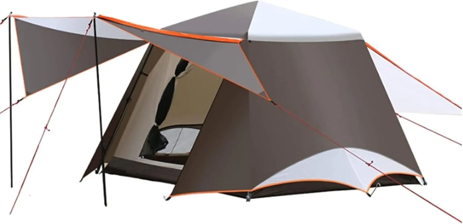 Tent 3-6 Persons Double Layer 2 Hall 1 Rooms Large Outdoor Family Party Tents Big Space Waterproof Anti-UV Camping Tent Outdoor