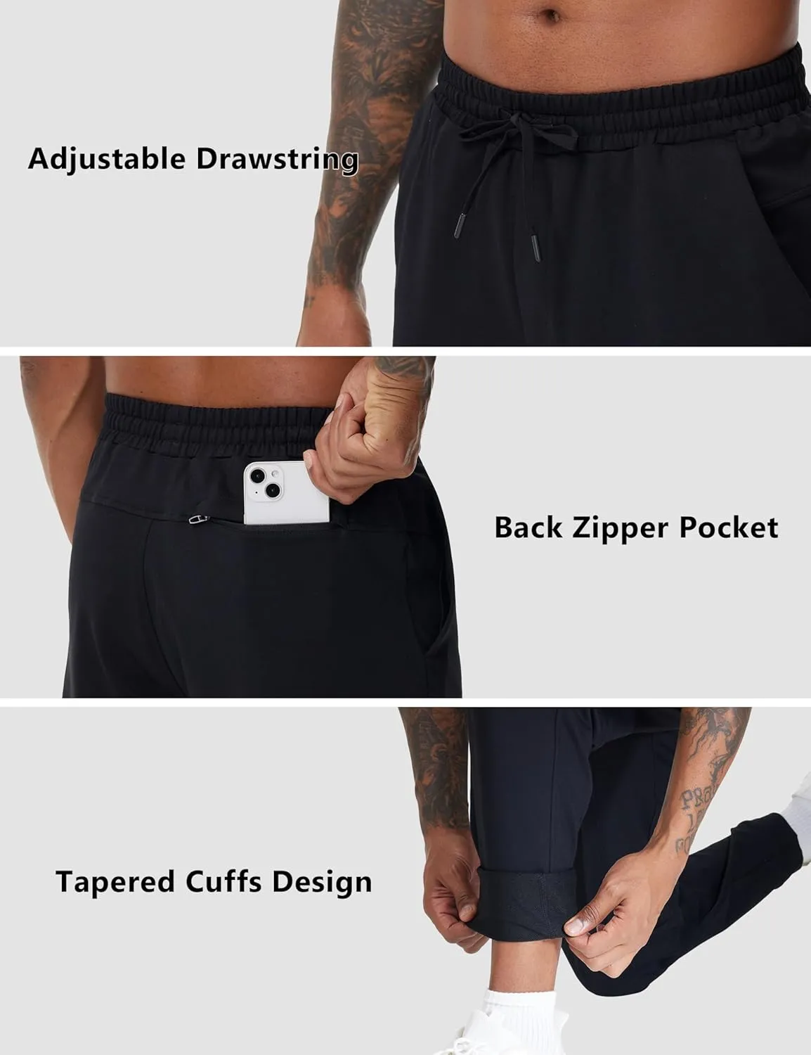 THE GYM PEOPLE Men's Drawstring Workout Joggers Pants Lightweight Tapered Running Lounge Sweatpants with Pockets