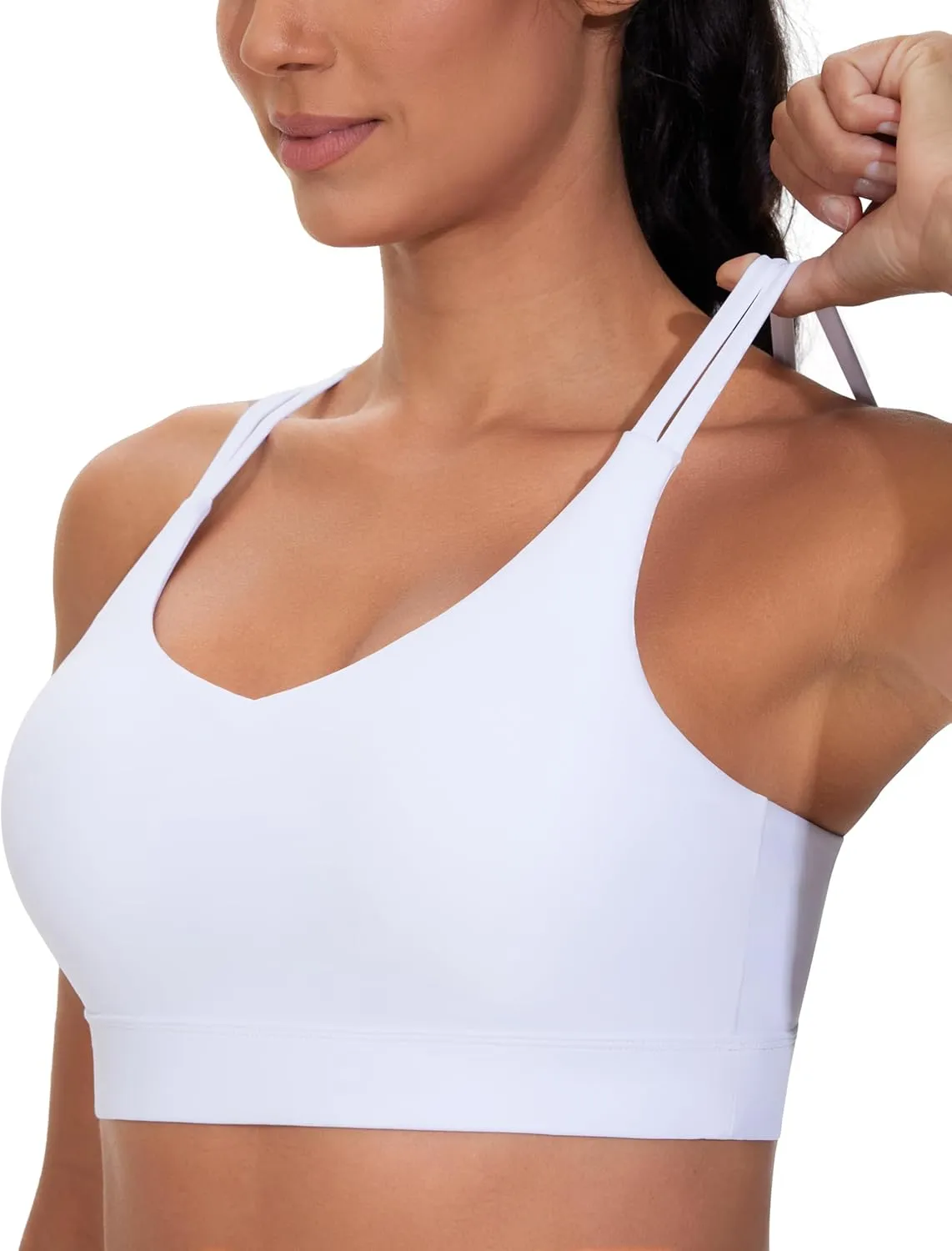 THE GYM PEOPLE Women's Double Spaghetti Strap Sports Bras Supportive Strappy Workout Bra with Padded