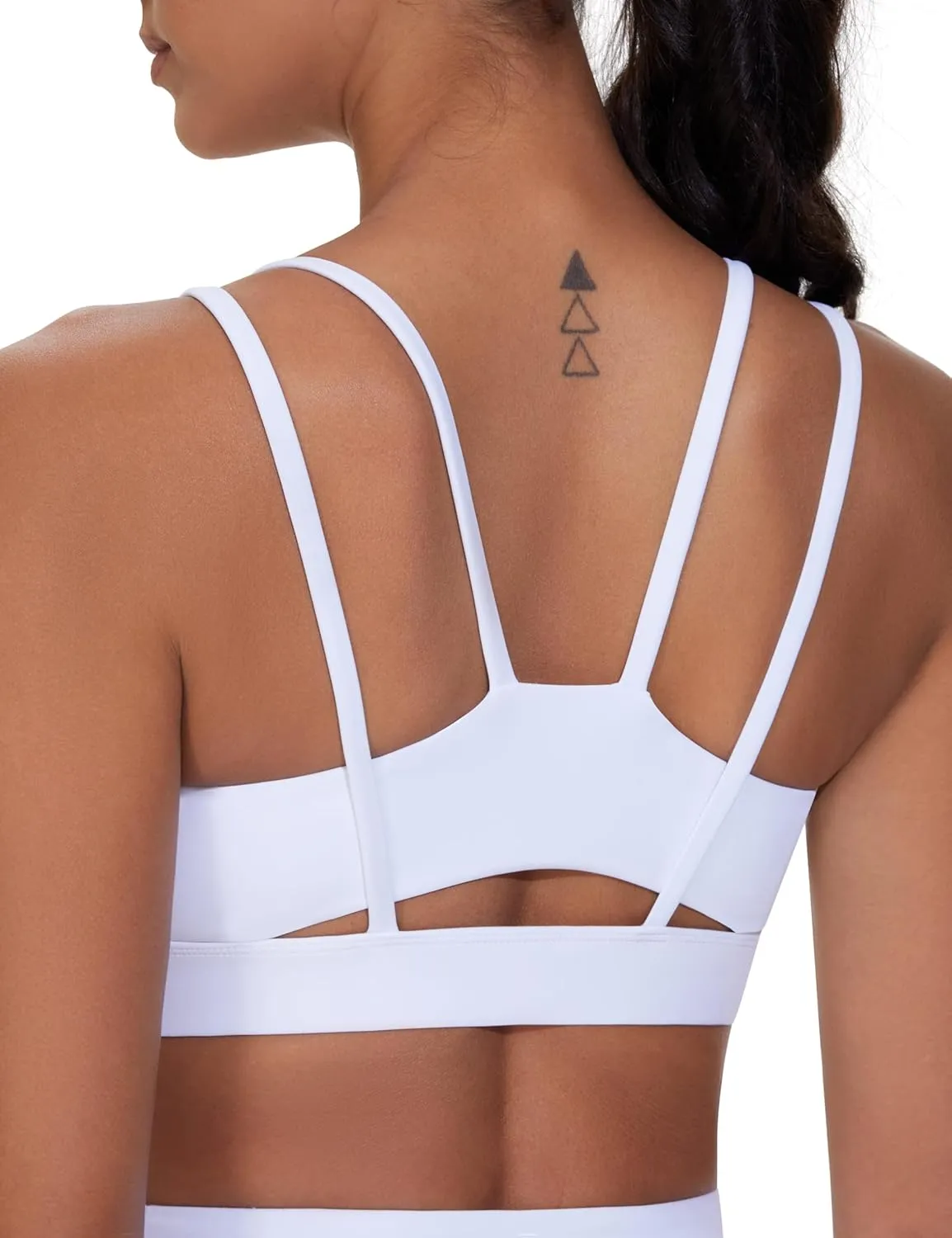THE GYM PEOPLE Women's Double Spaghetti Strap Sports Bras Supportive Strappy Workout Bra with Padded