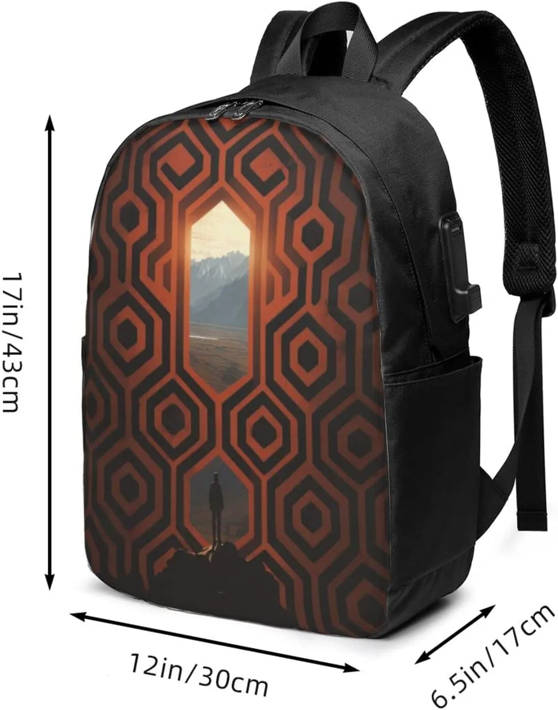 The Shining Overlook Hotel Laptop Backpack, Travel Backpack with USB Charging Port, Computer Bag for Men Women